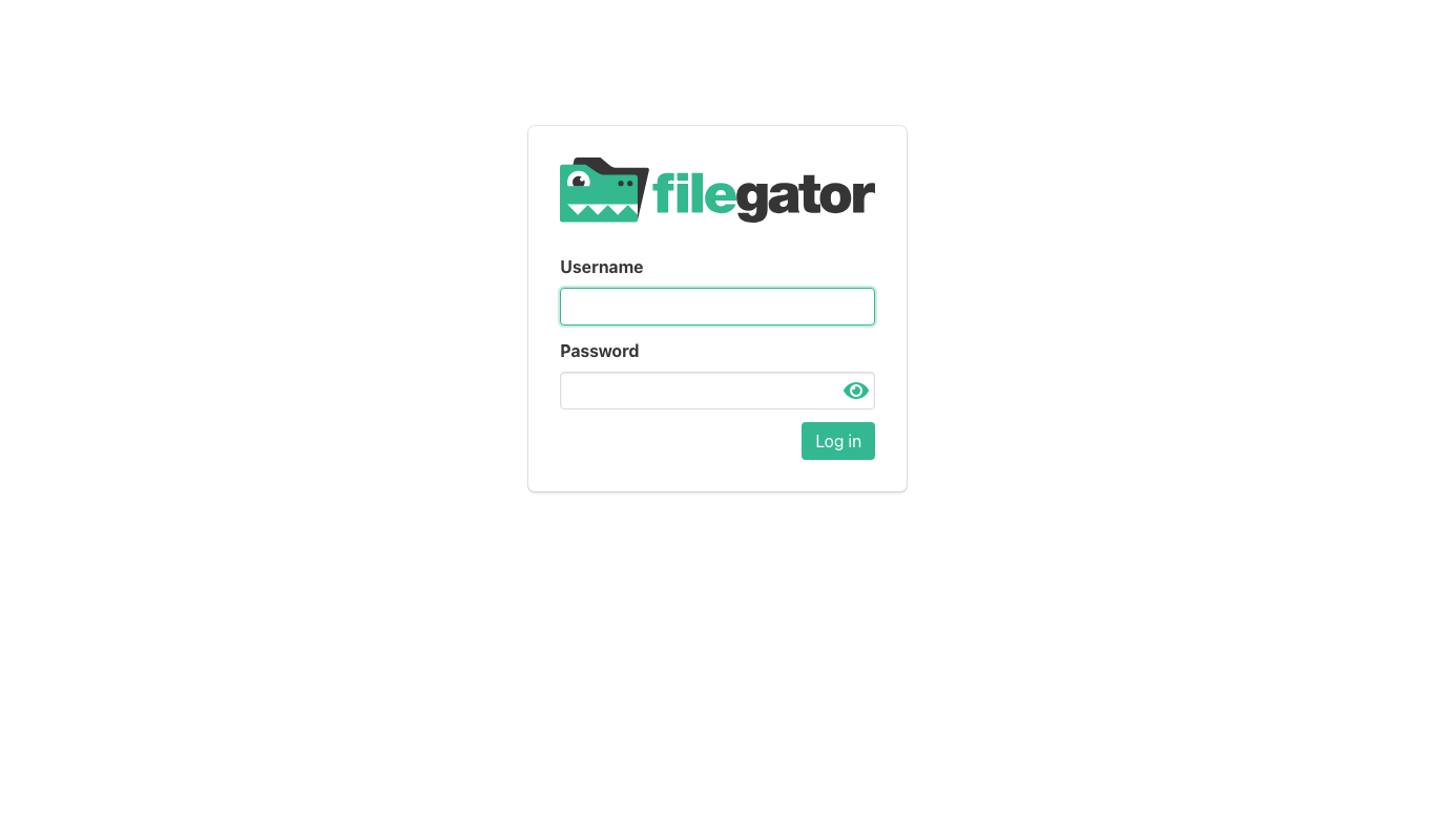 The FileGator sign in page