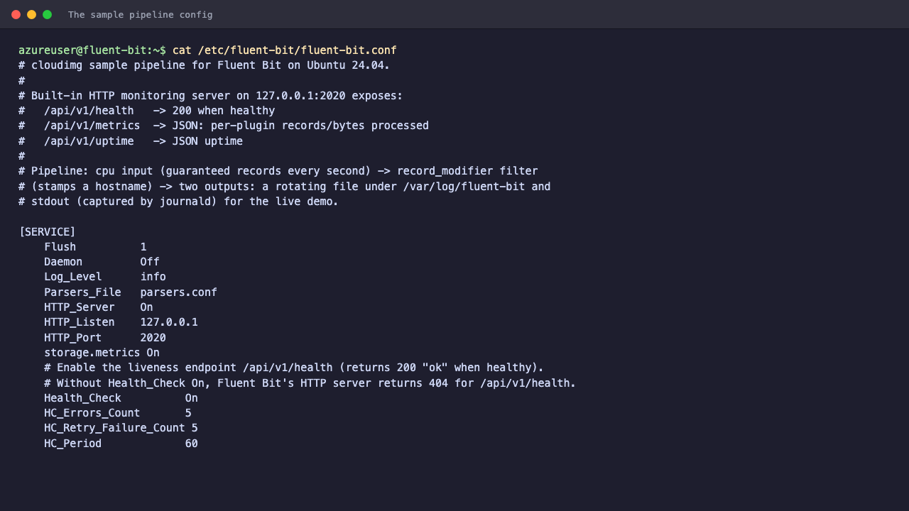 The sample pipeline config