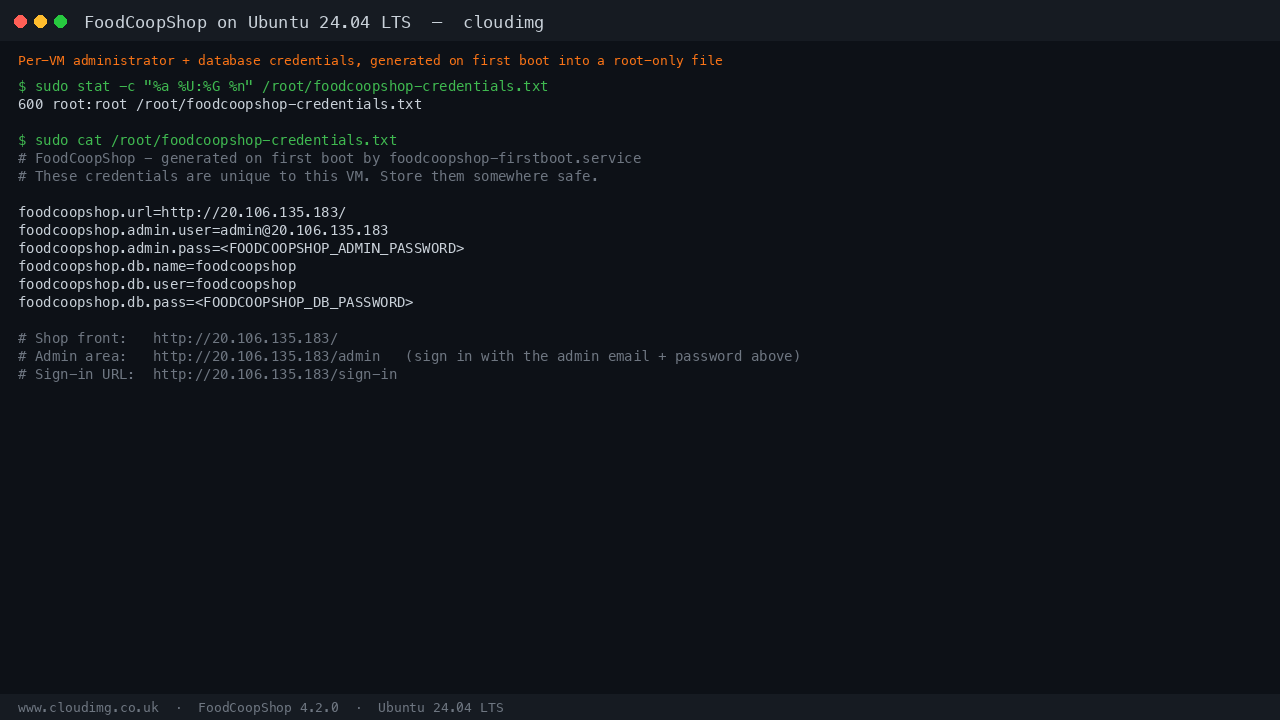 Per-VM credentials file