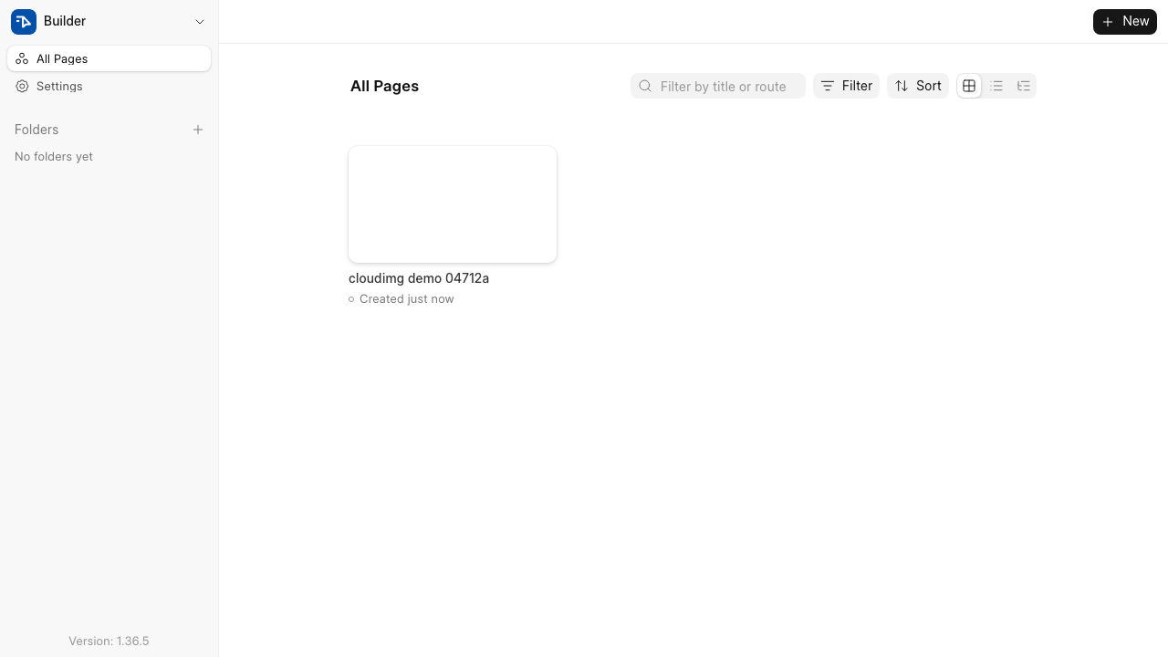 The Frappe Builder page dashboard