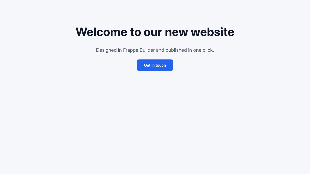 A published Frappe Builder page