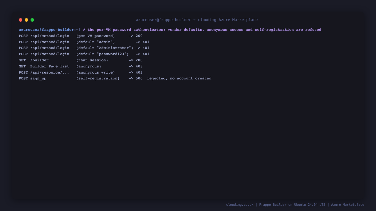 Frappe Builder secure-by-default checks