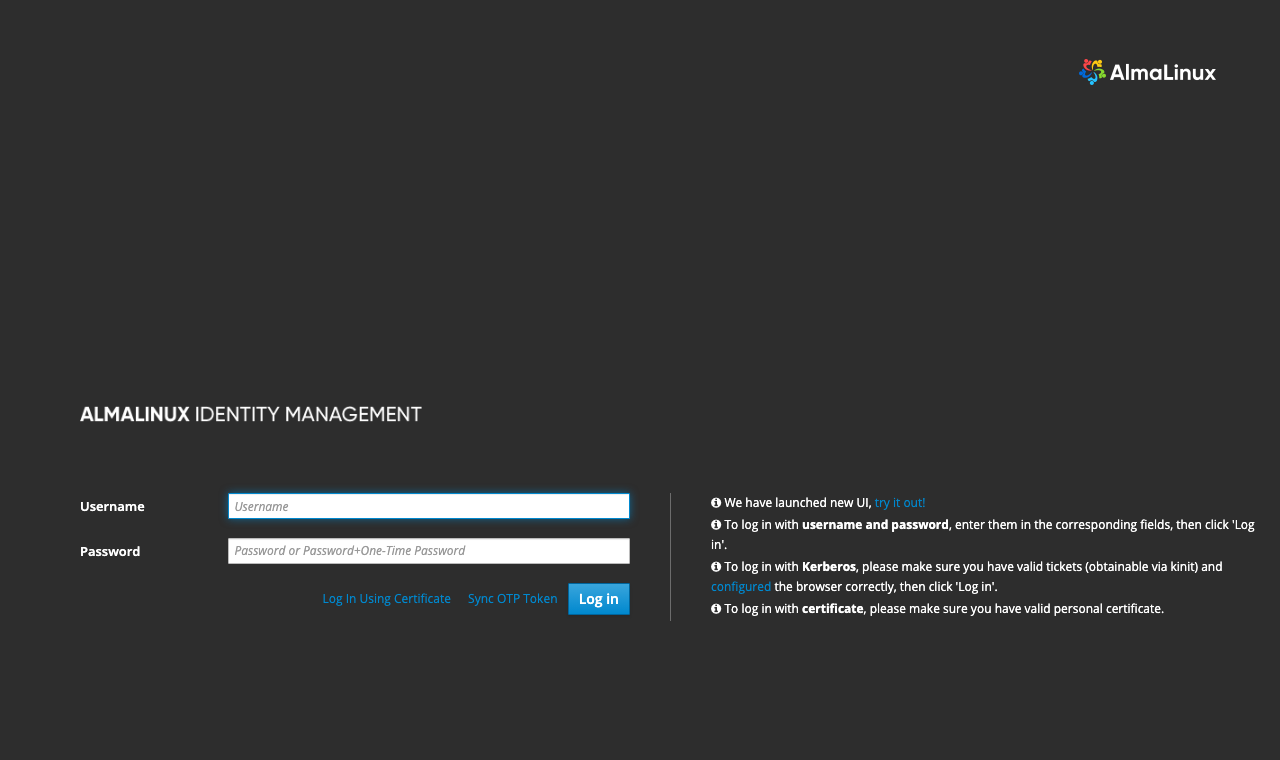 FreeIPA sign-in page