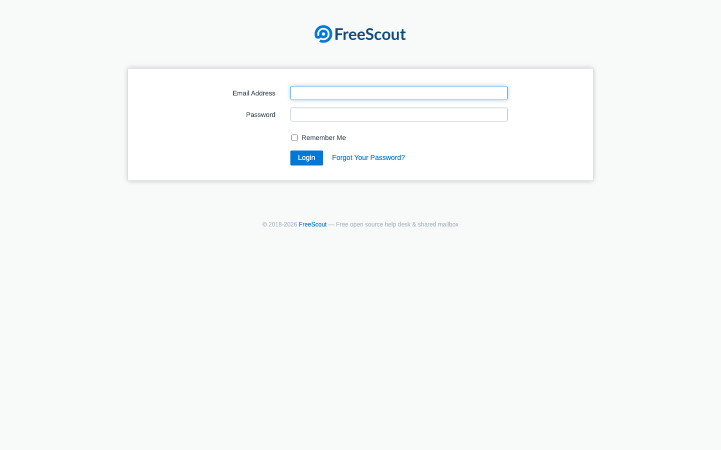 FreeScout sign-in