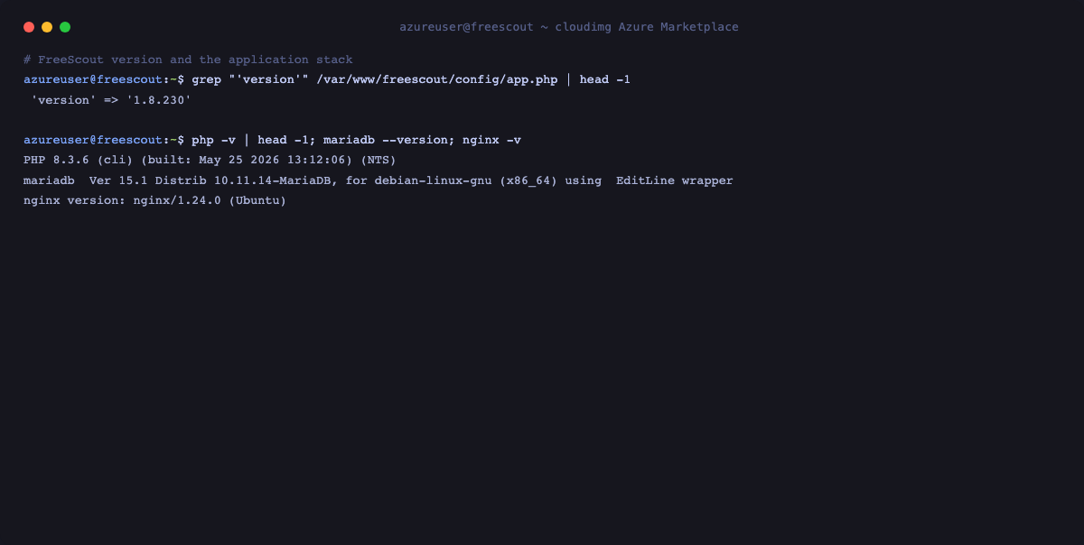 Version and application stack