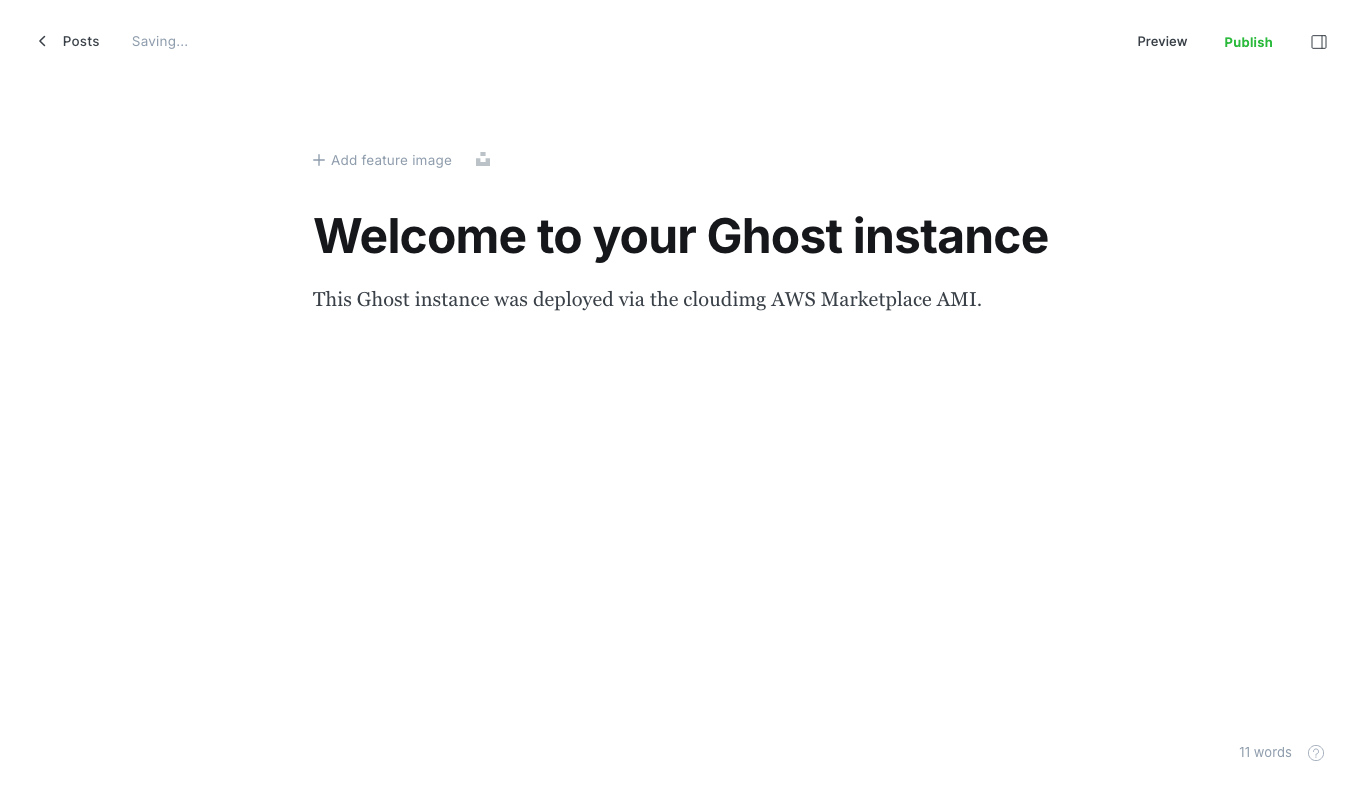 Ghost post editor