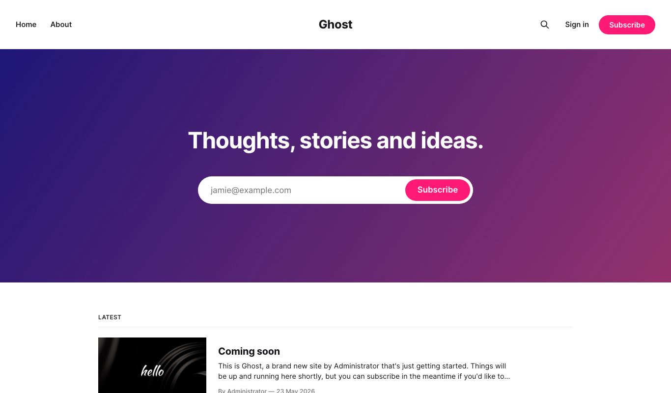 Ghost public site