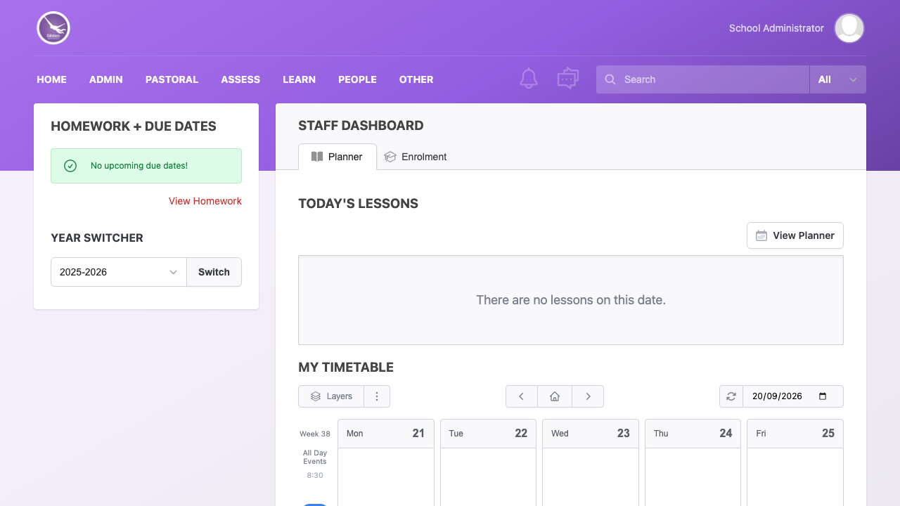 The Gibbon dashboard after signing in