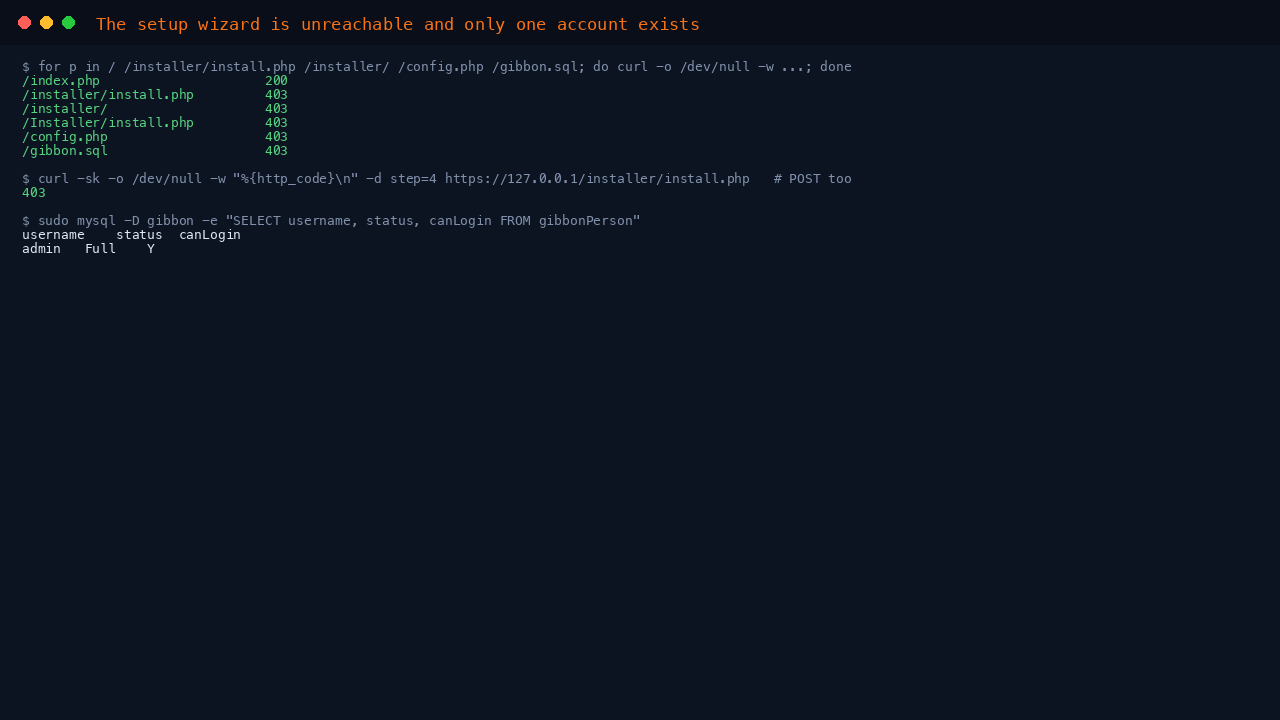 The blocked setup wizard and the single account