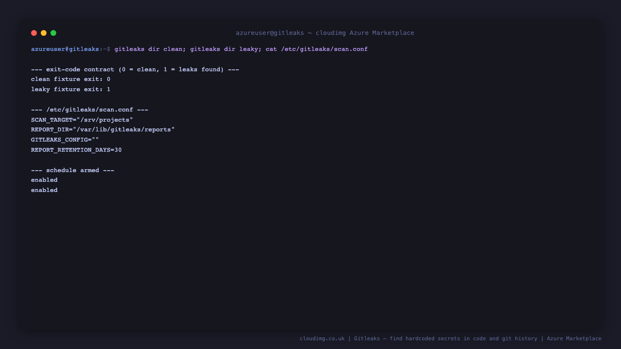 Exit-code contract and the appliance configuration
