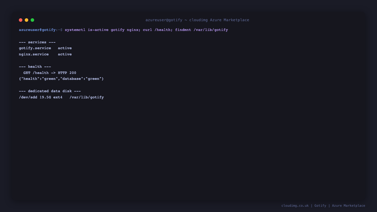 Service status and data disks