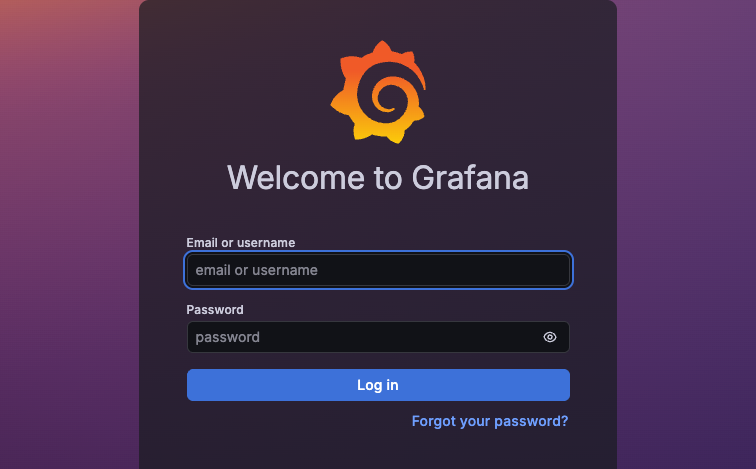 Grafana sign in page