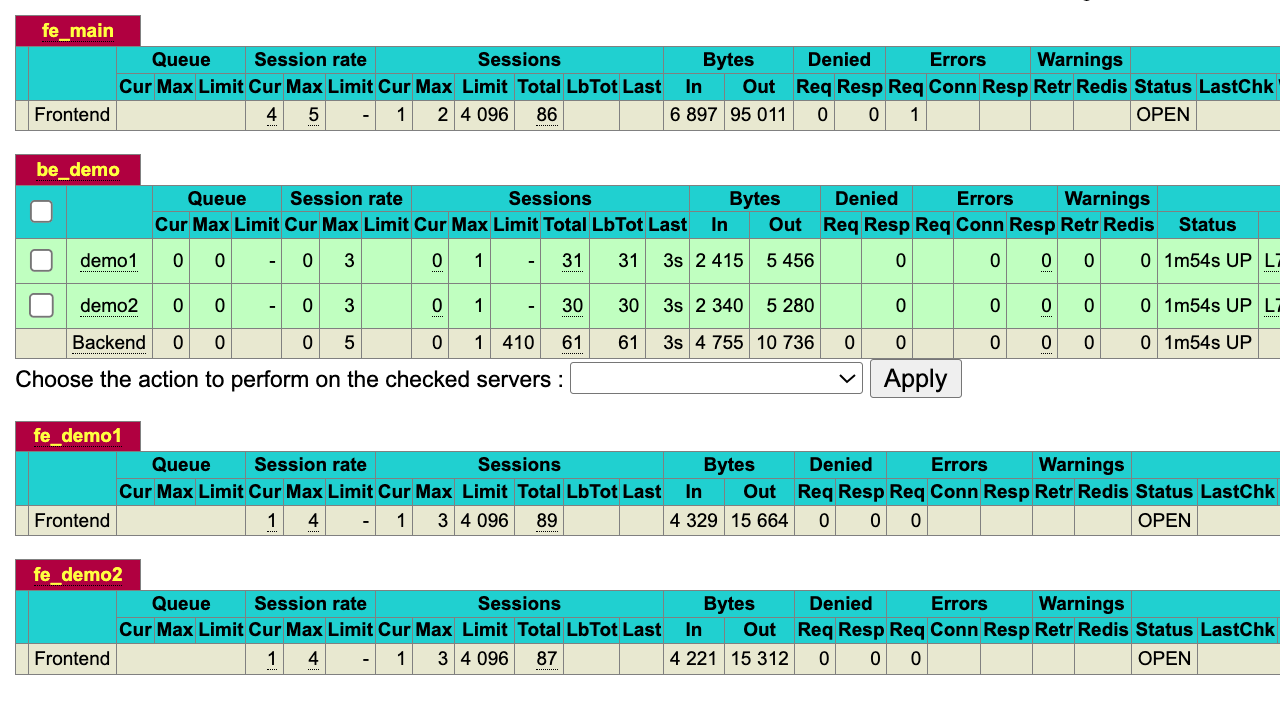 HAProxy Statistics Report - frontend section