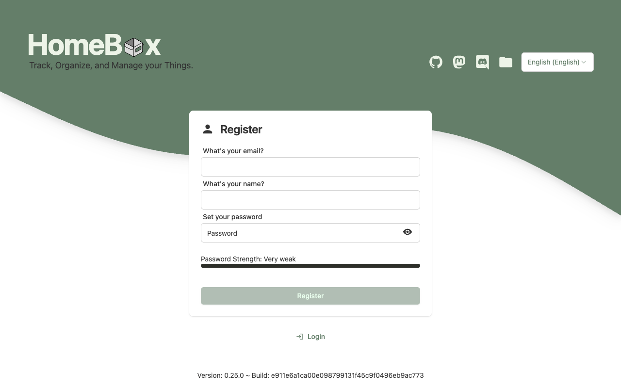 Homebox first-run registration