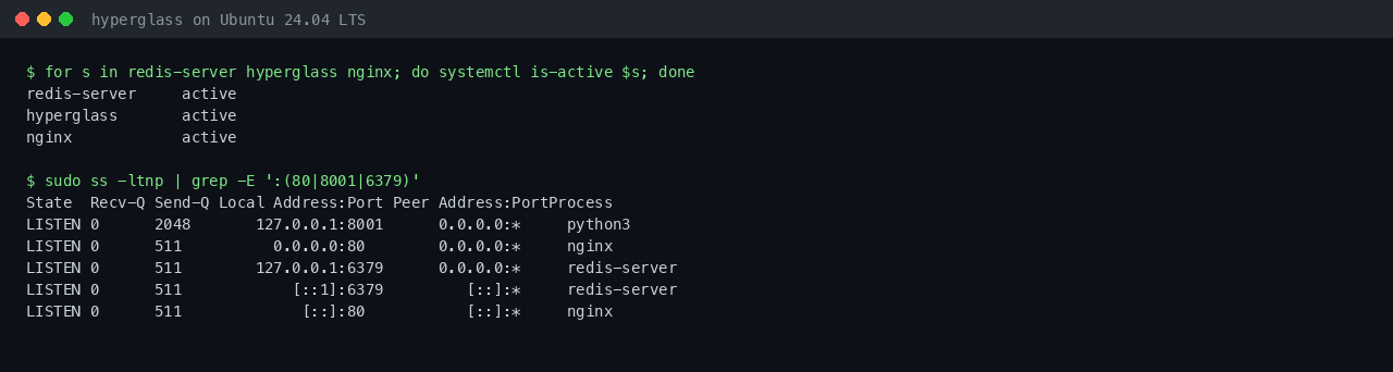 services and listening sockets