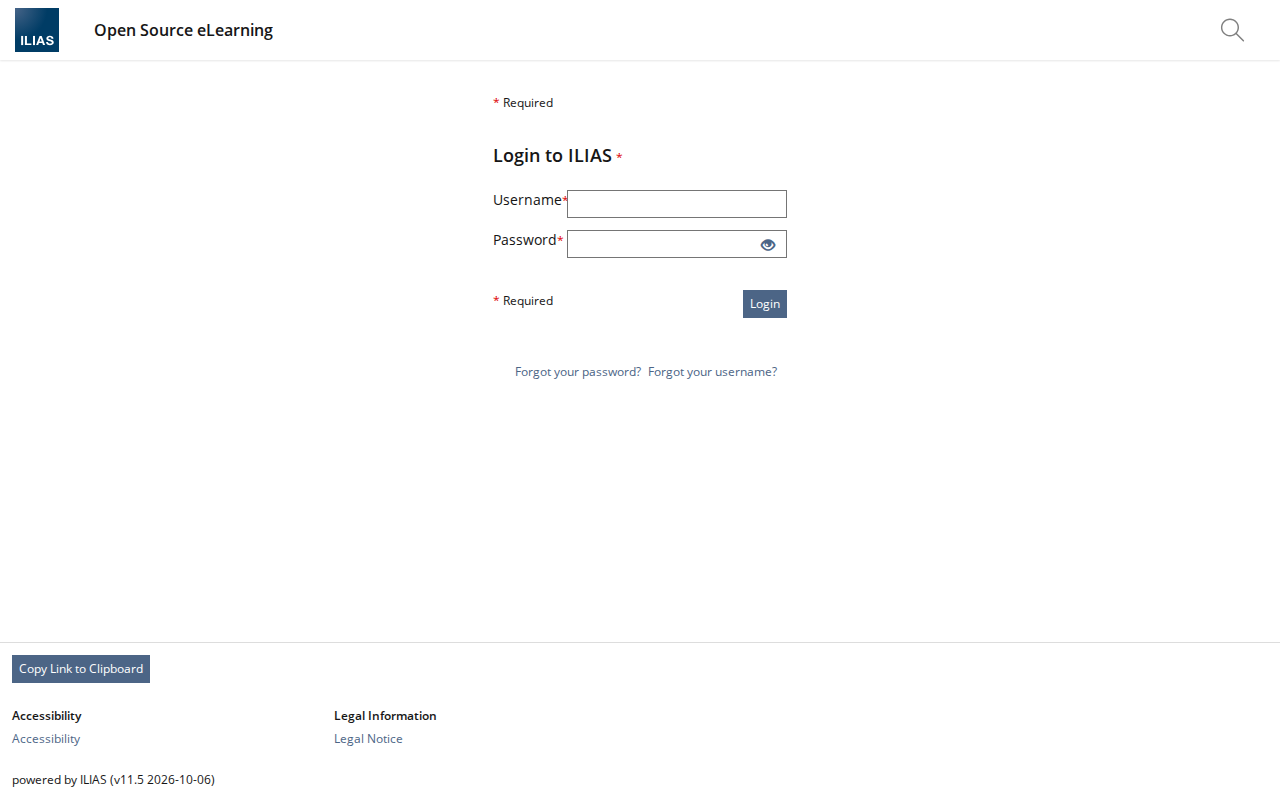 The ILIAS sign-in form