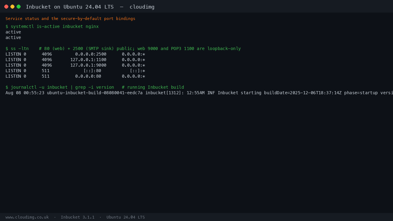 Service status and secure bindings