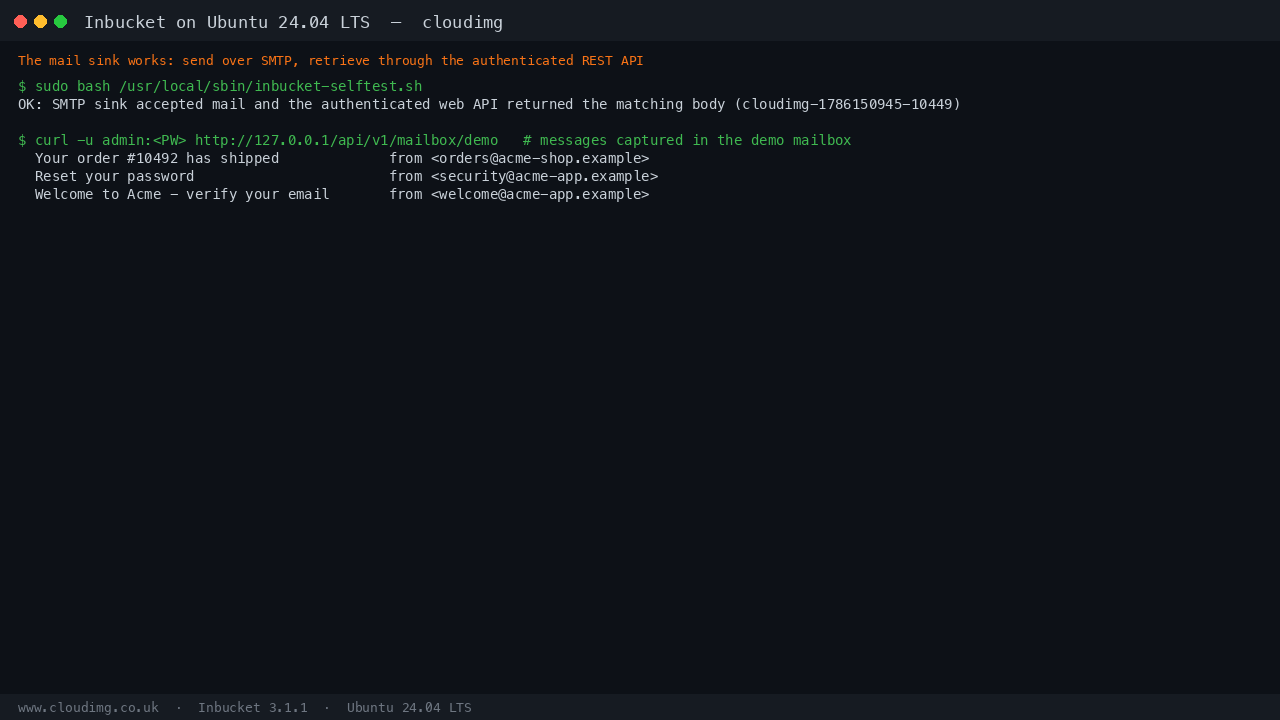 Send over SMTP, retrieve over the REST API