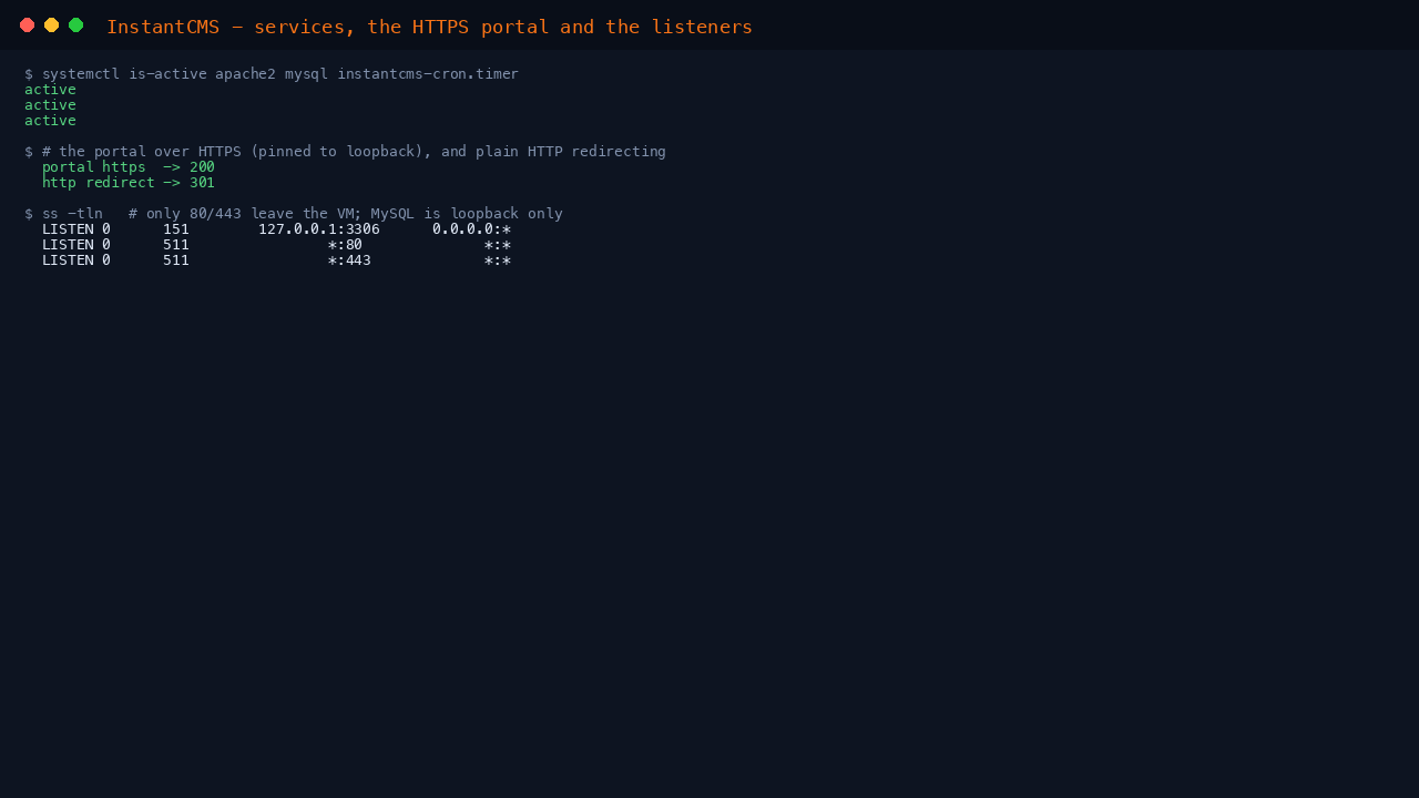 Service status and HTTPS portal