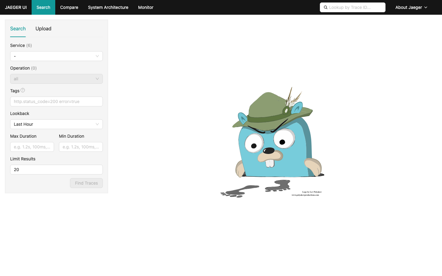 Jaeger Query UI search page