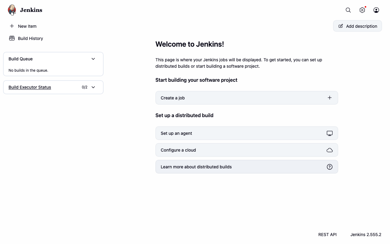 Jenkins dashboard