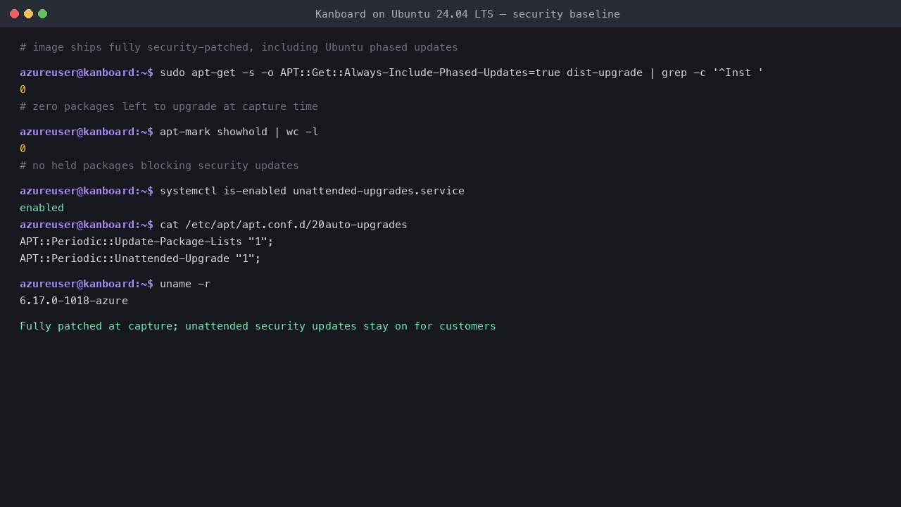 Security baseline