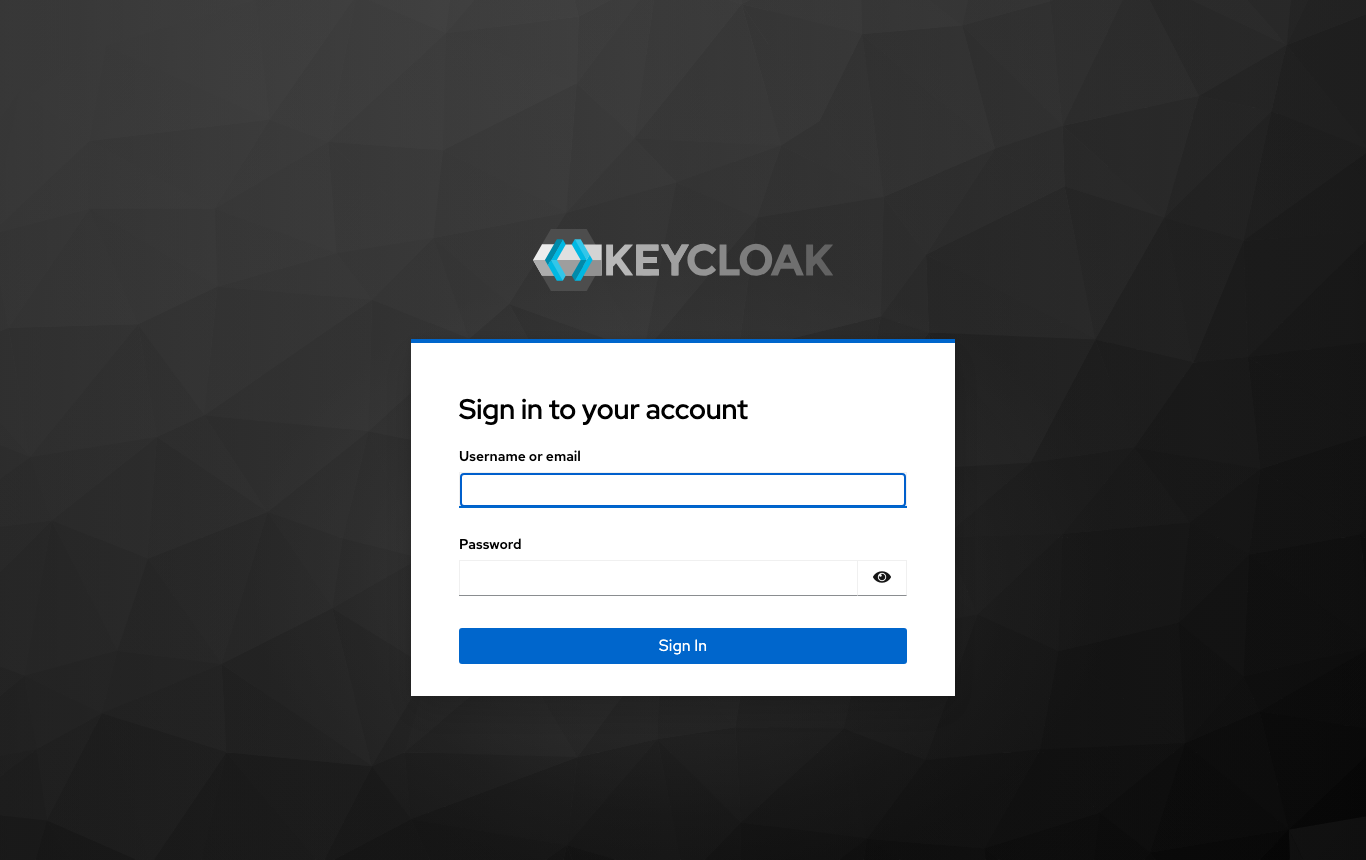 Keycloak admin sign-in page