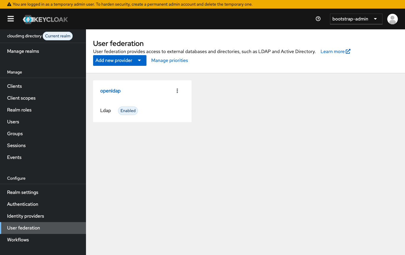 Realm cloudimg user federation