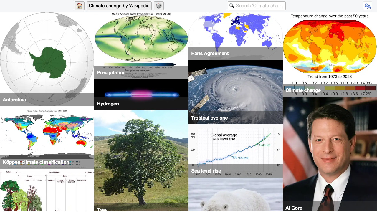 The sample book's main page in the Kiwix reader