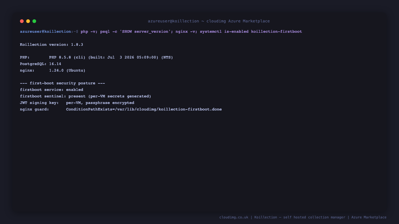 Koillection version and application stack