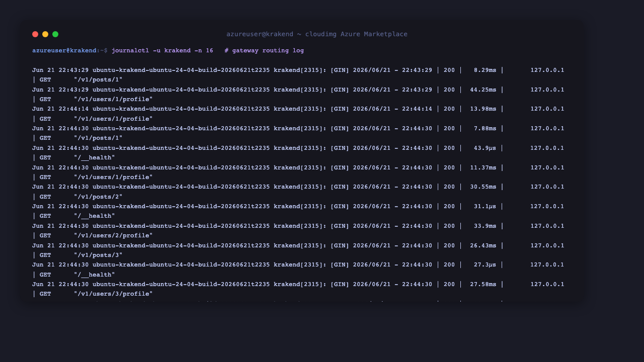 KrakenD request routing log