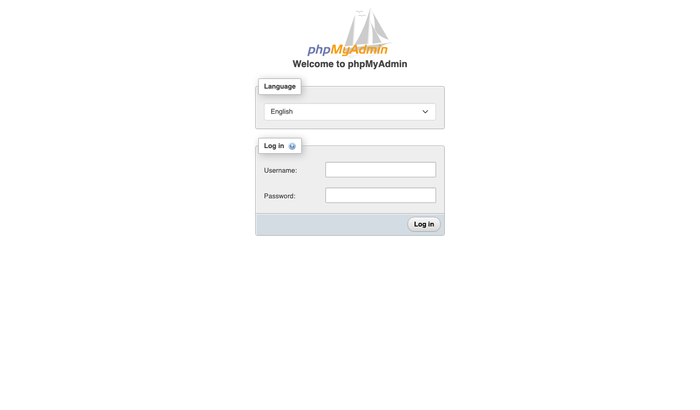 phpMyAdmin sign-in page