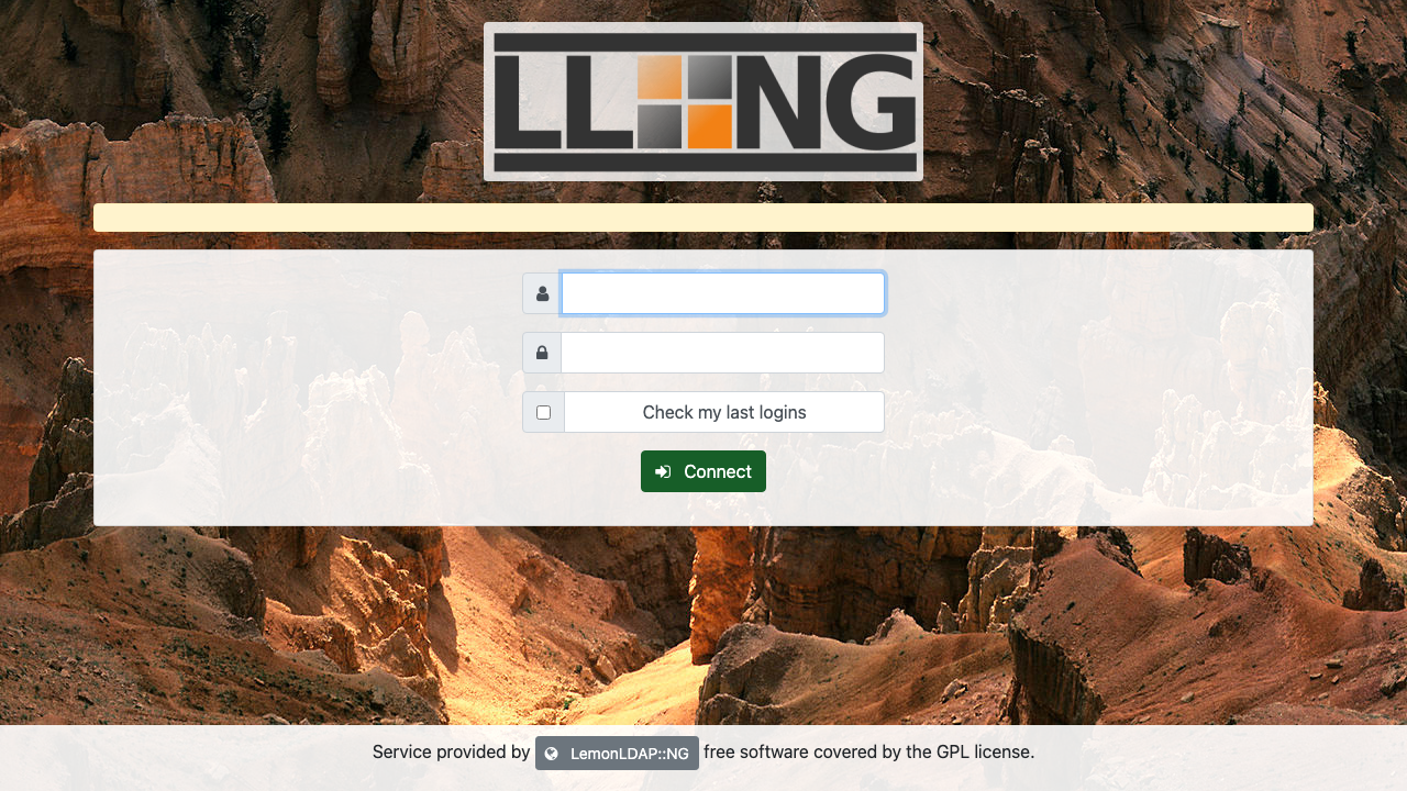 The LemonLDAP::NG sign in portal