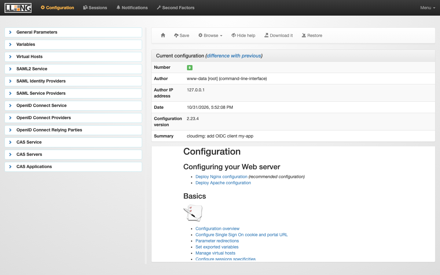 The Manager's configuration tree