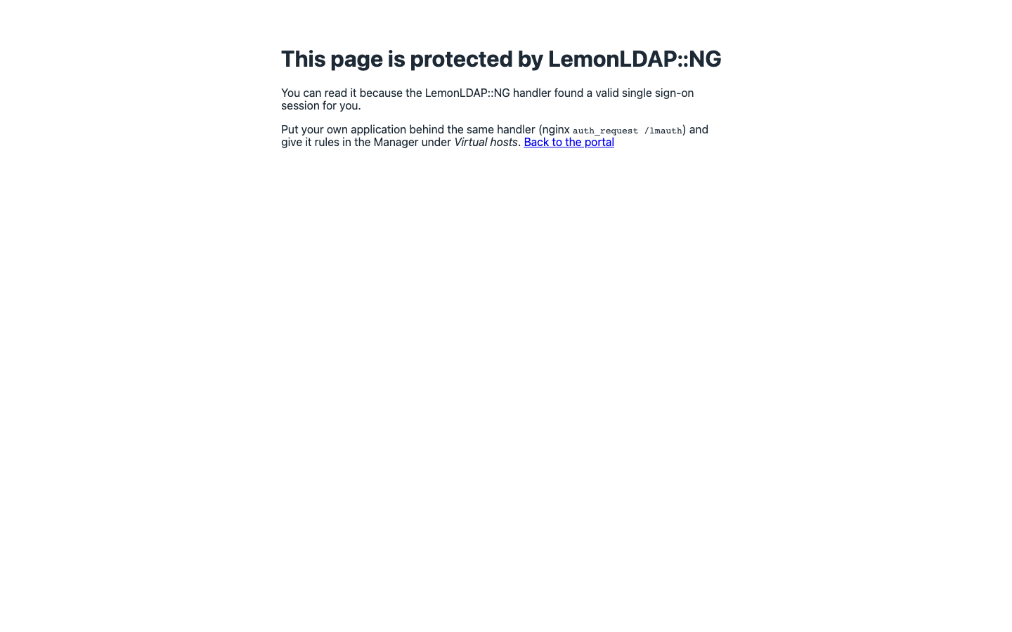 The handler-protected sample page