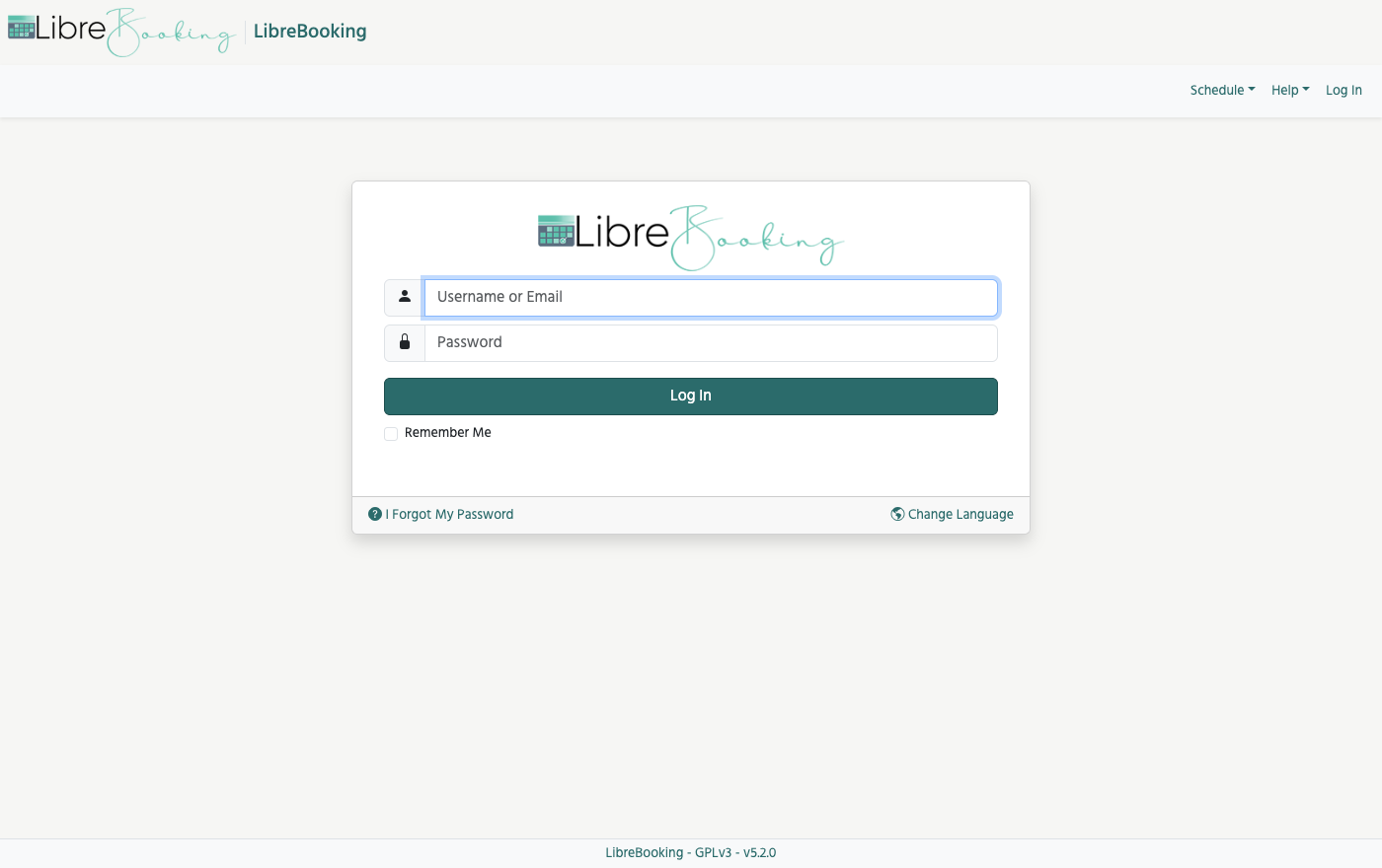 LibreBooking sign-in page