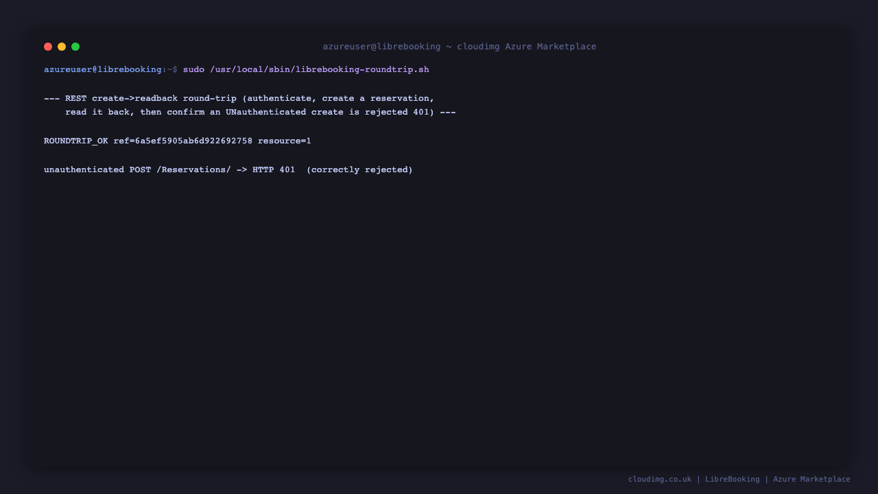 REST reservation create to read-back round-trip