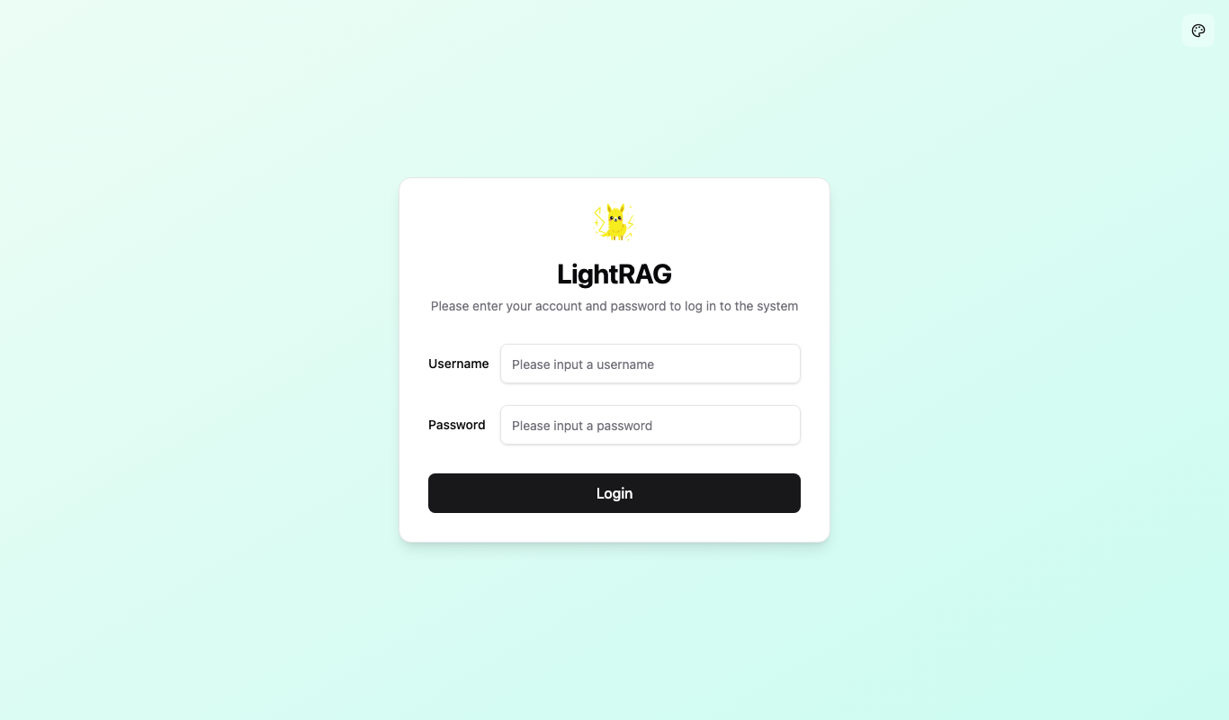 The LightRAG sign-in page served over HTTPS by the instance