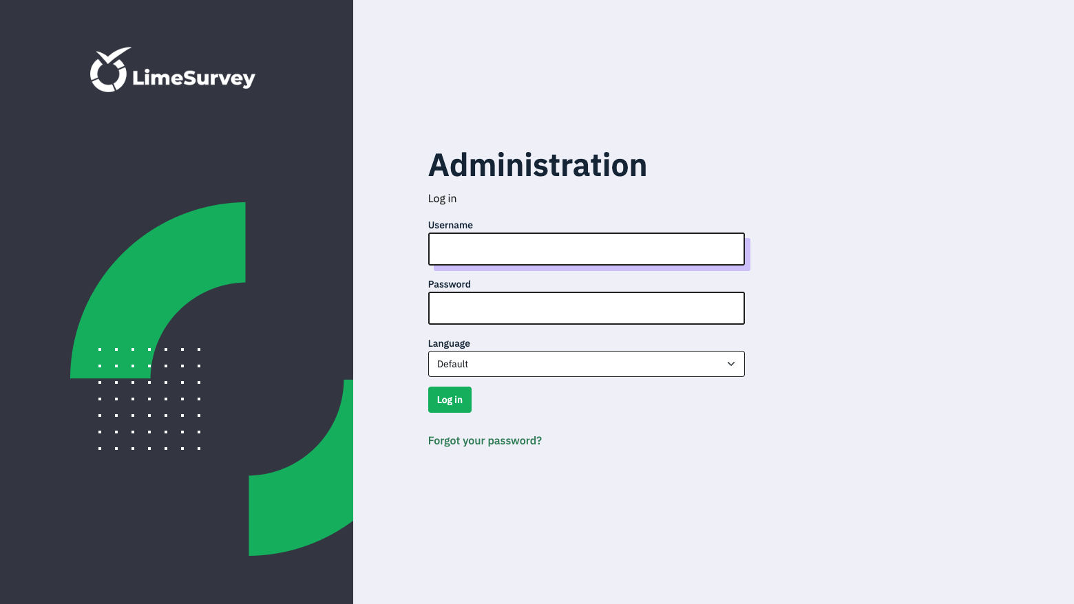 LimeSurvey administration sign-in