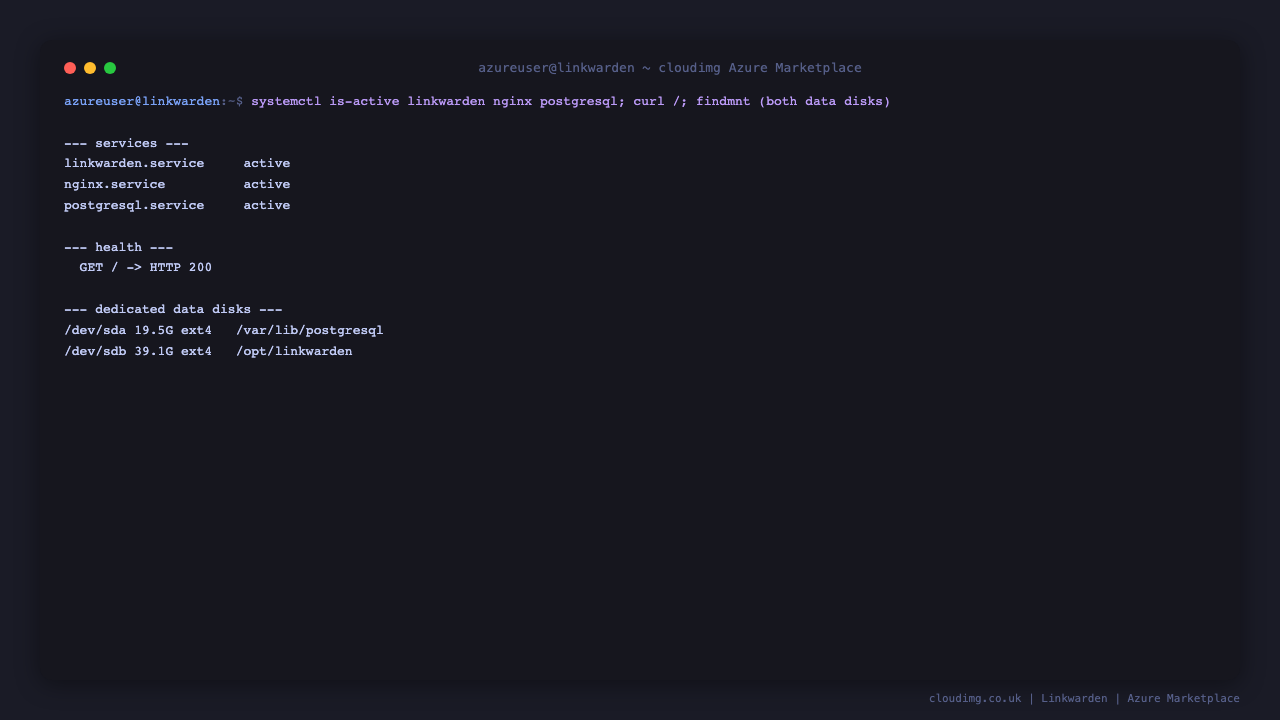 Service status and health endpoint