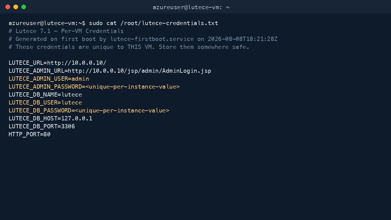 Retrieving the per instance credentials