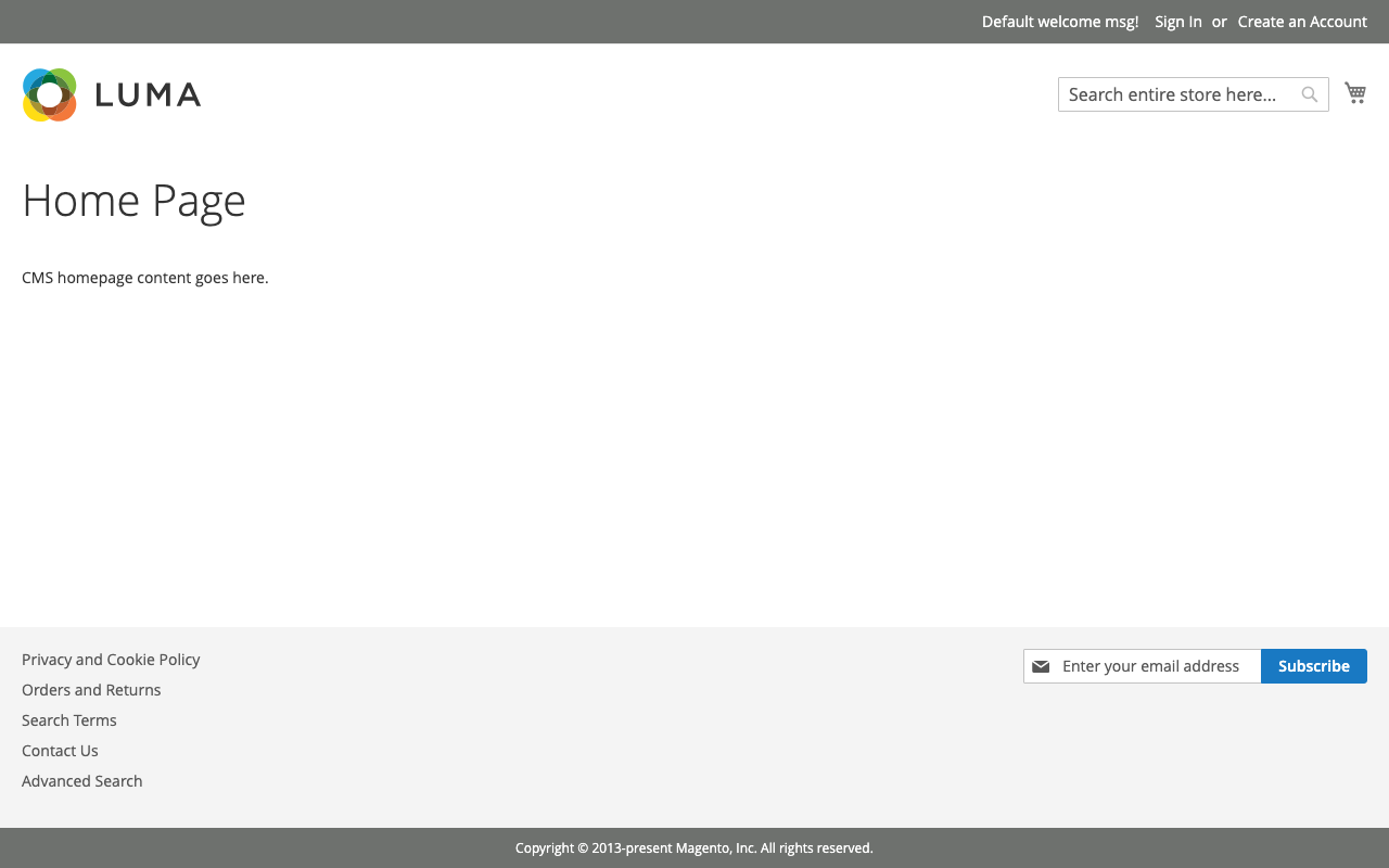 Magento storefront