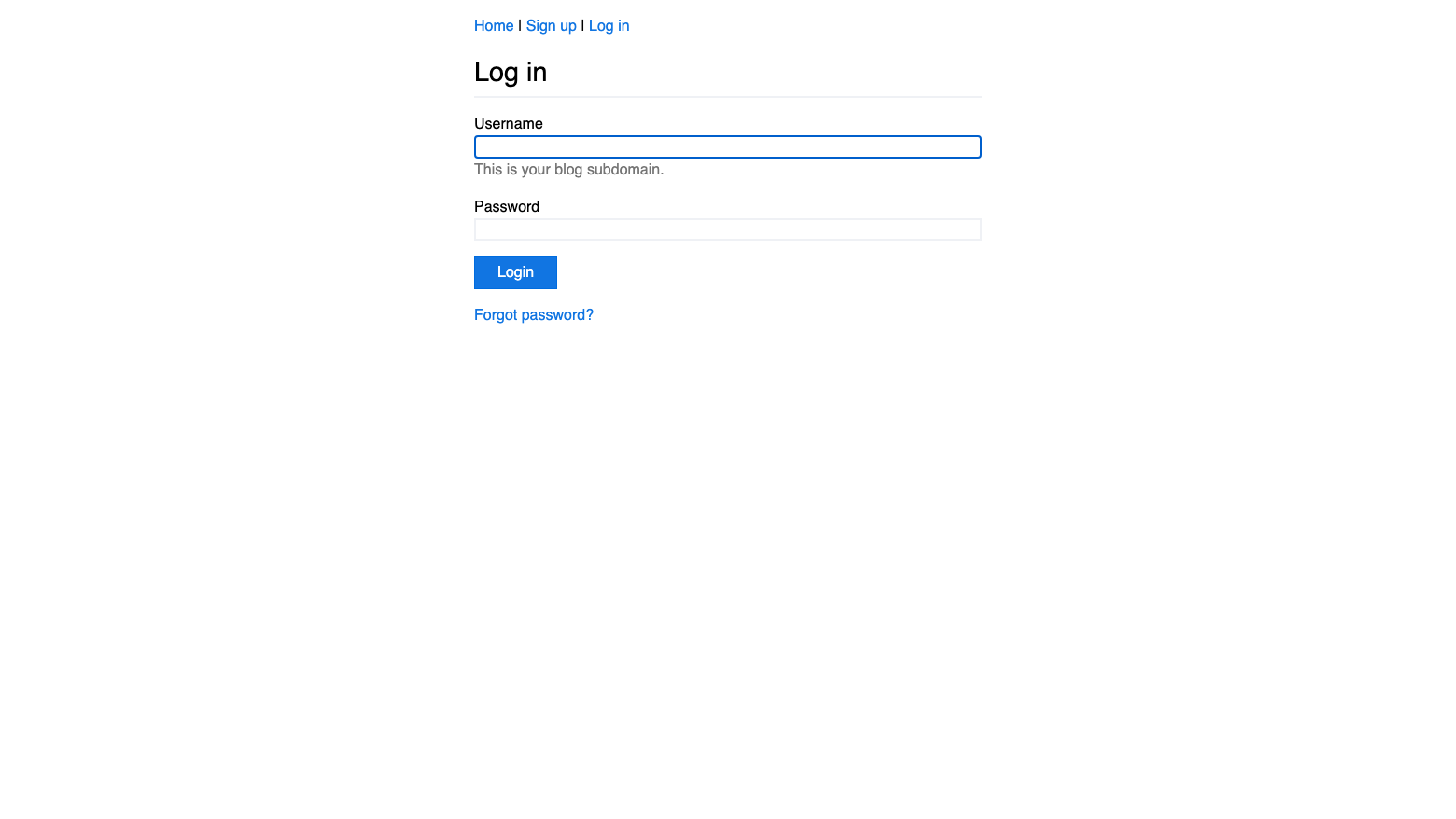 The Mataroa 1.5.0 sign-in page on cloudimg, asking for the username and password