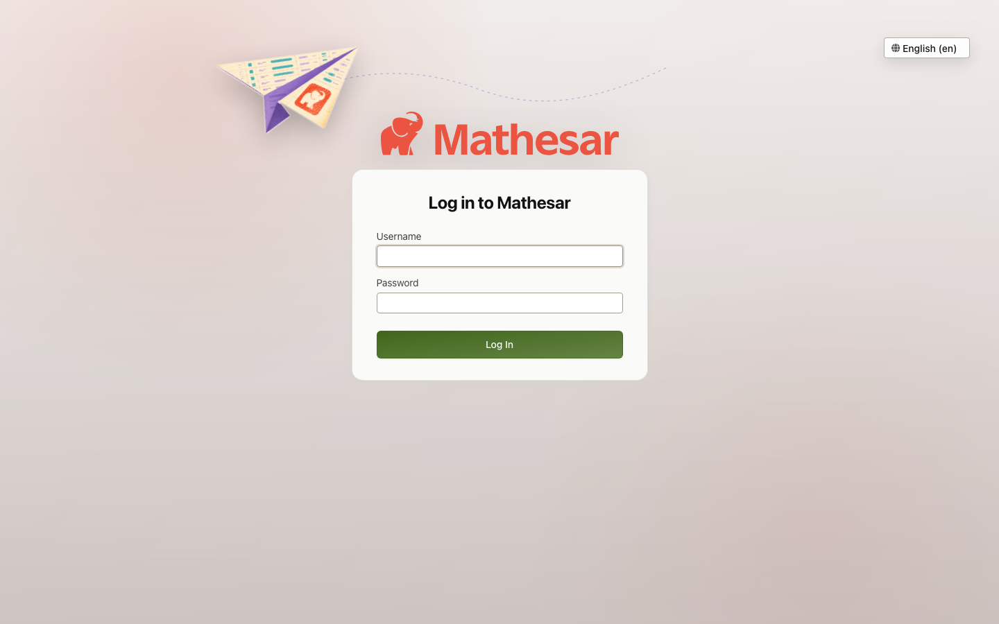 The Mathesar sign-in page