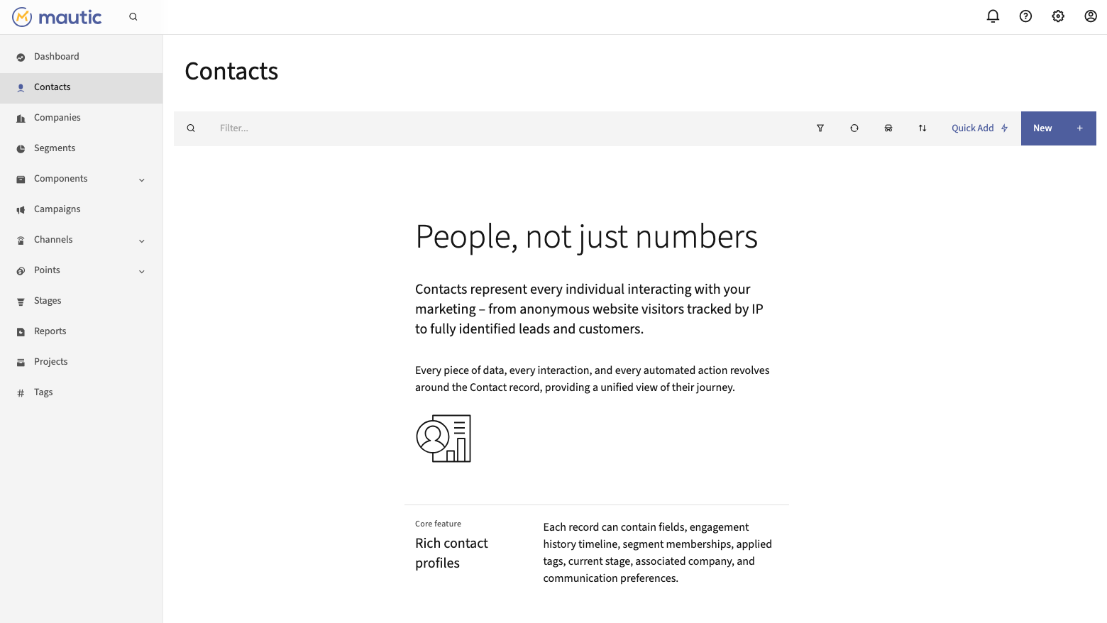 Mautic contacts
