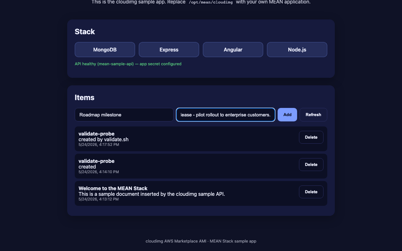 Creating an item