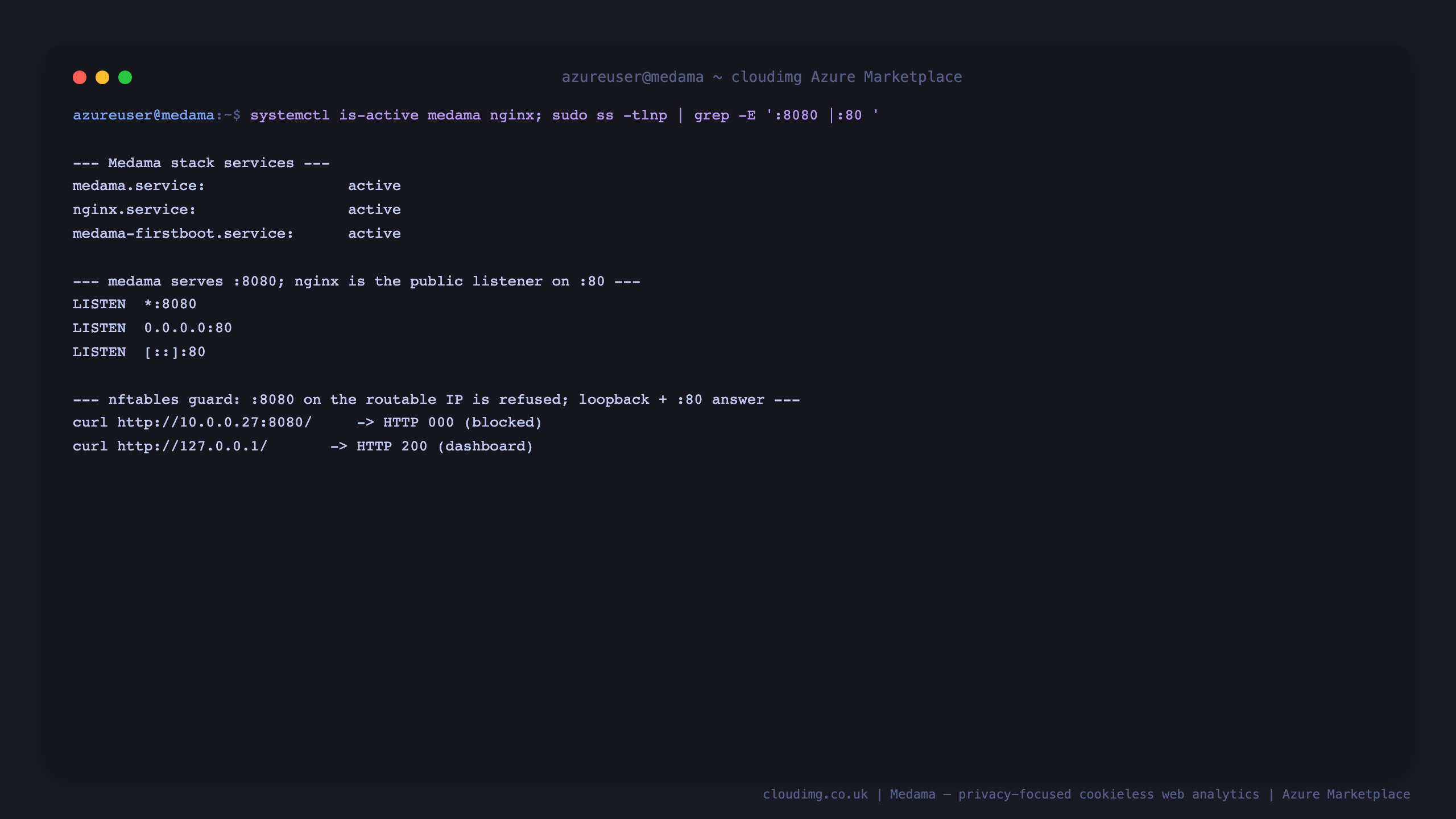 Service status and nftables guard