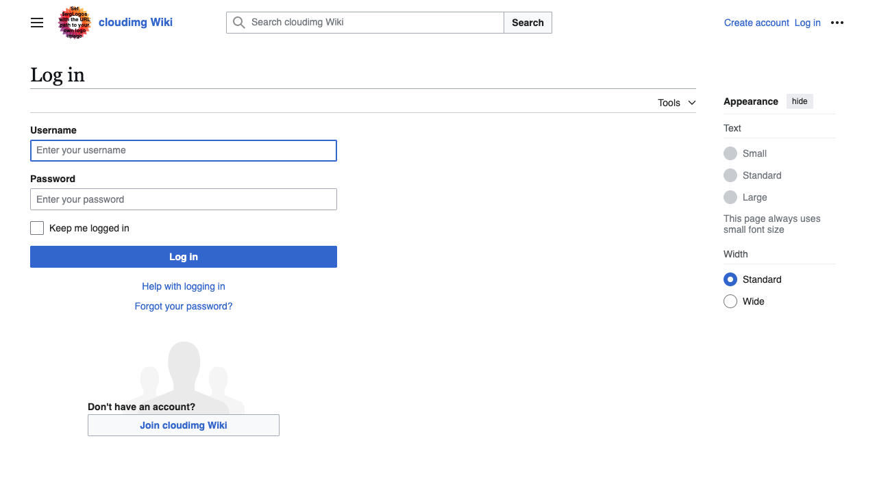 MediaWiki sign-in page
