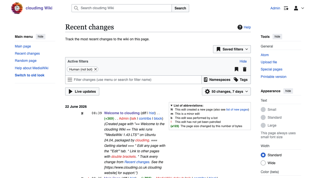 MediaWiki Recent Changes