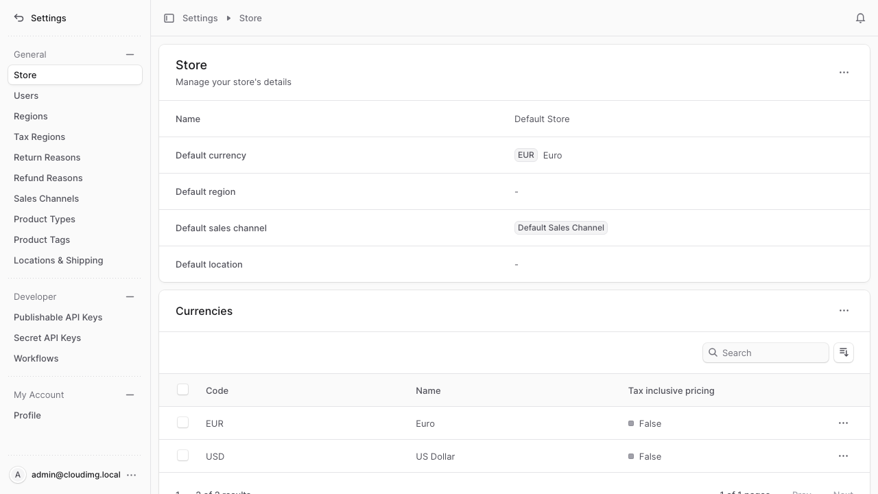 Medusa settings